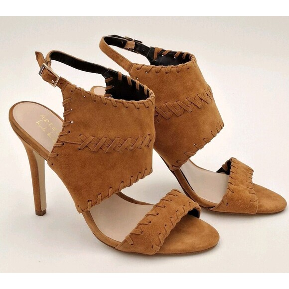 Artelier Nicole Miller Percy 7.5 M High Heel With Brown Suede Laced Accents - Picture 2 of 16